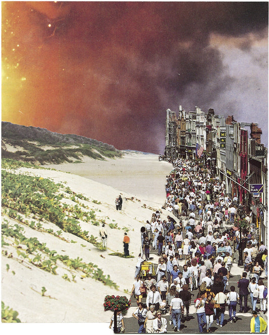 Crowds View the Gt. Eruption from The Ruins of Grafton Street